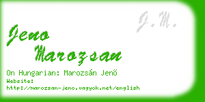 jeno marozsan business card