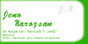 jeno marozsan business card